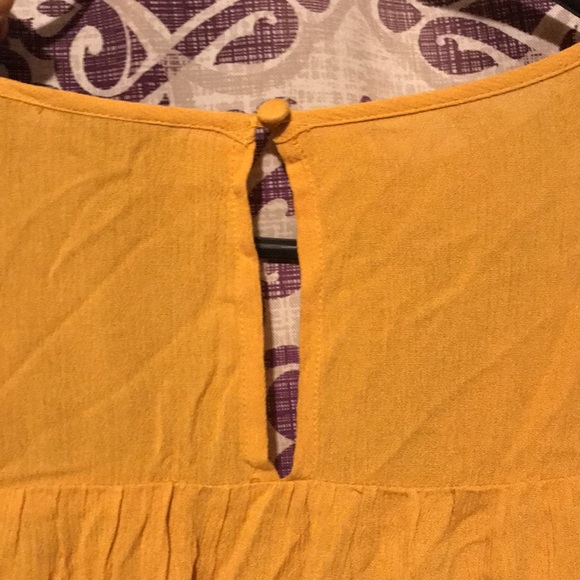 Torrid Crinkle Gauze long sleeve Tiered Top - Yellow Women's plus size 3 - Picture 6 of 7